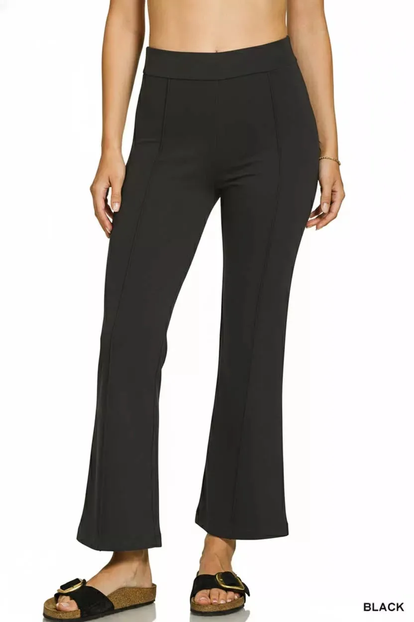 Zenana Heavy Ponte Elastic Waistband Pintuck Pants sold by Charming Charlie product image thumbnail 3