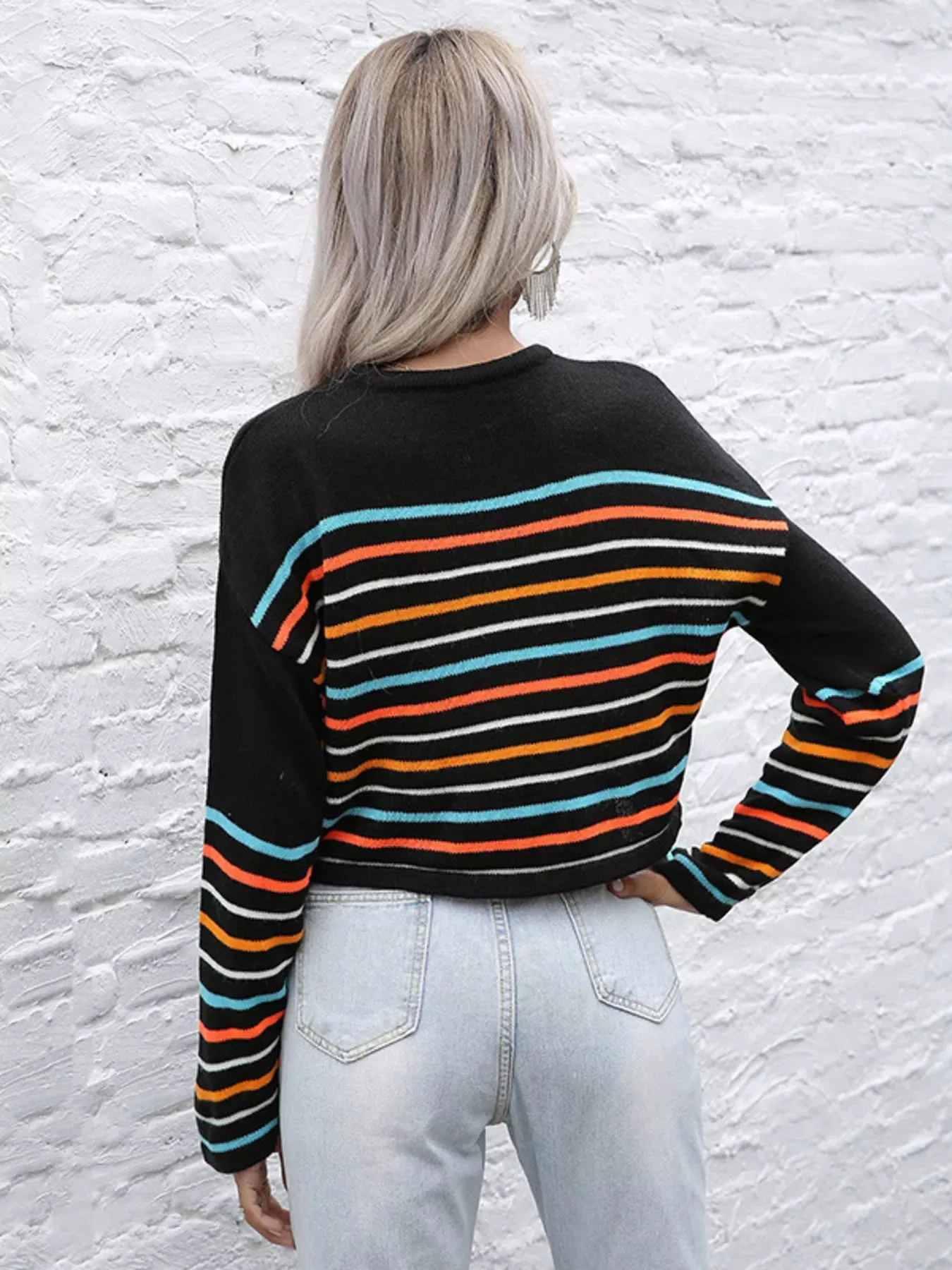 Striped Long Sleeve Knit Top sold by Charming Charlie product image thumbnail 3