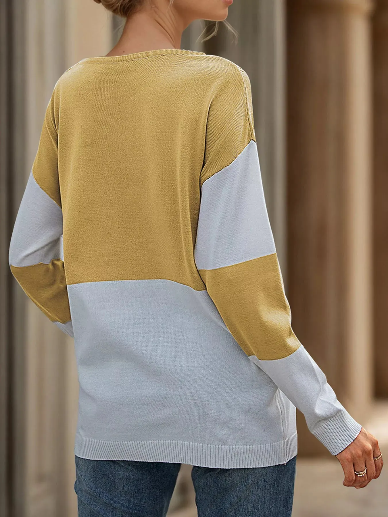 Color Block V-Neck Knit Top sold by Charming Charlie product image thumbnail 2