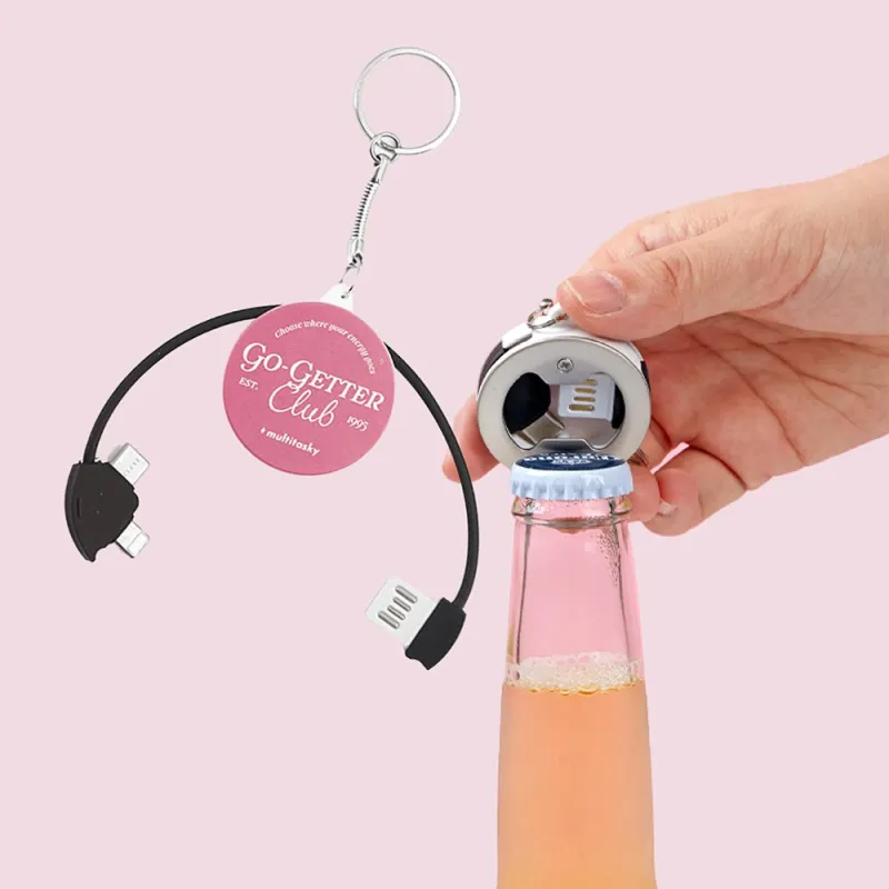 Go-Getter Club 3-in-1 Multifunctional USB Charging Cable / Bottle Opener sold by Charming Charlie