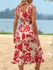 Smocked Printed Surplice Midi Dress sold by Charming Charlie