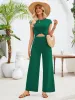 Twisted Round Neck Cap Sleeve Jumpsuit sold by Charming Charlie