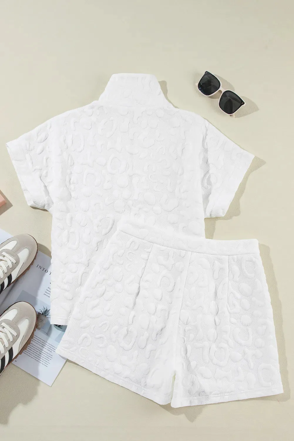Half Zip Short Sleeve Top and Shorts Set sold by Charming Charlie product image thumbnail 3