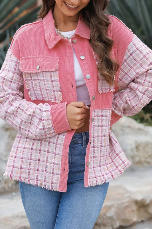 Plaid Button Up Long Sleeve Jacket sold by Charming Charlie