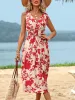 Smocked Printed Surplice Midi Dress sold by Charming Charlie