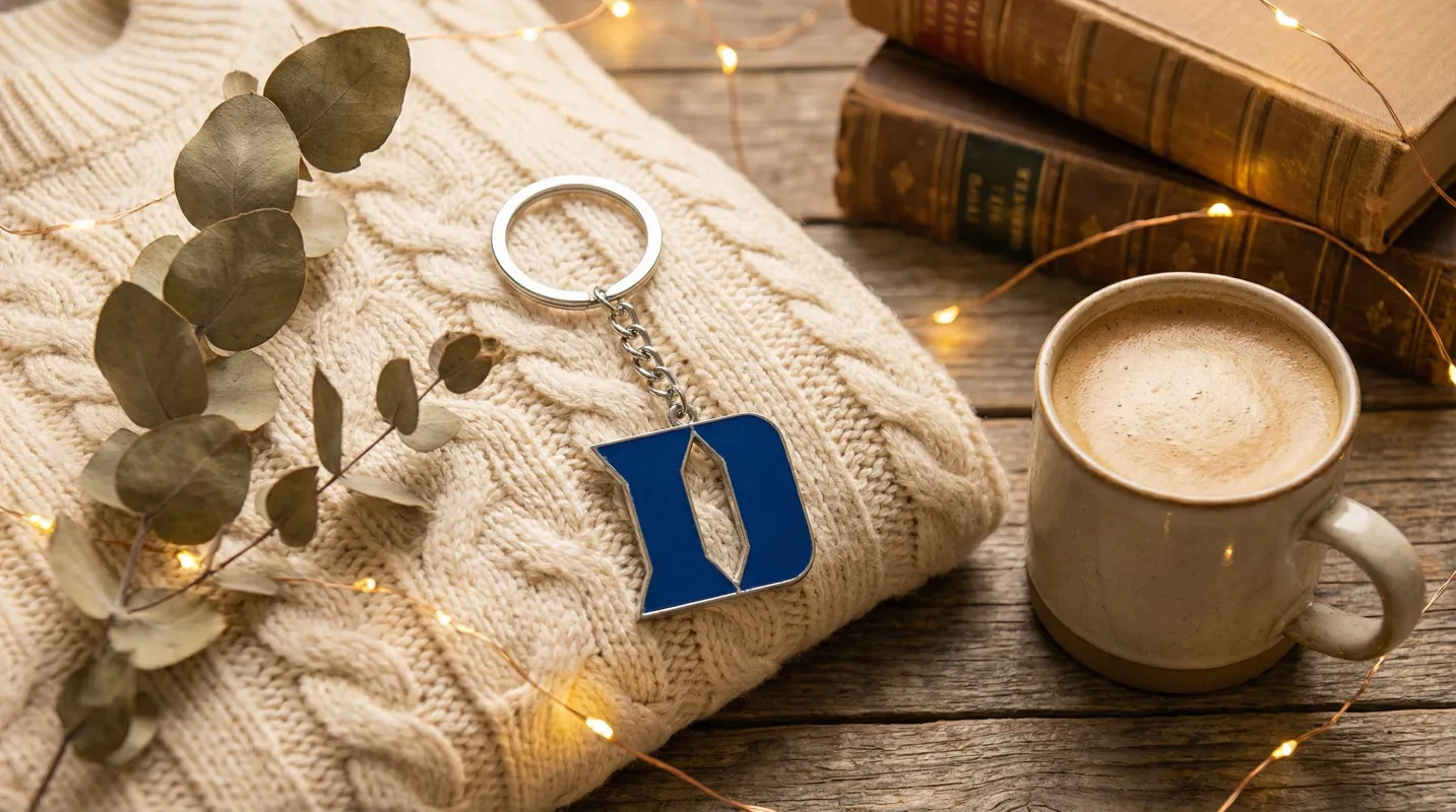 Silver Duke Blue Devils Keychain sold by Charming Charlie