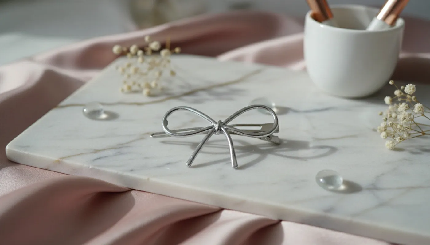 Silver Bow Hair Clip sold by Charming Charlie