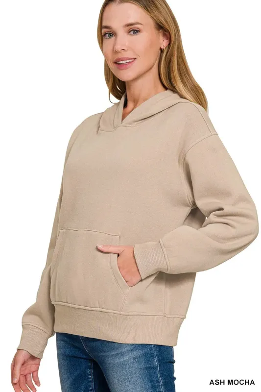 Zenana Fleece Kangaroo Pocket Hoodie sold by Charming Charlie