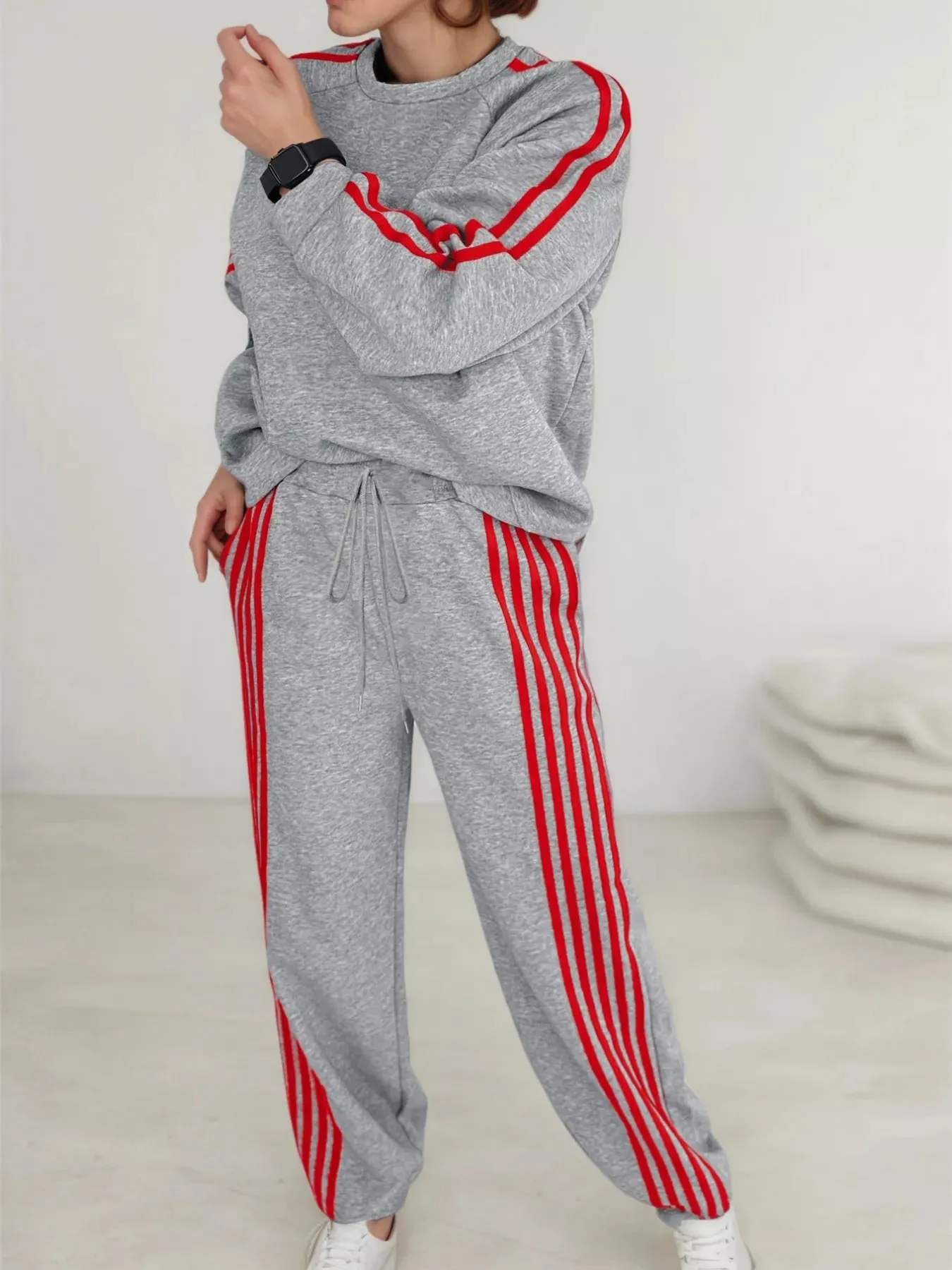 Casual Striped Sweatshirt and Pants Set sold by Charming Charlie product image thumbnail 3