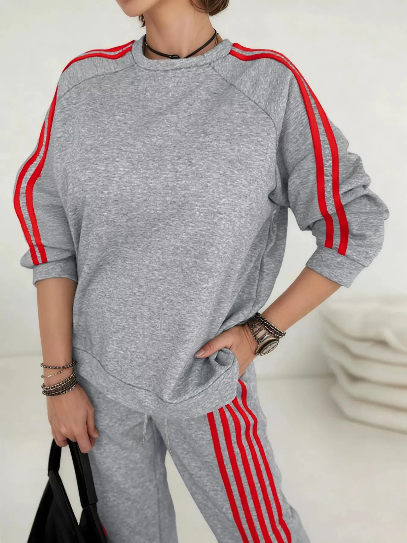 Casual Striped Sweatshirt and Pants Set sold by Charming Charlie product image thumbnail 5