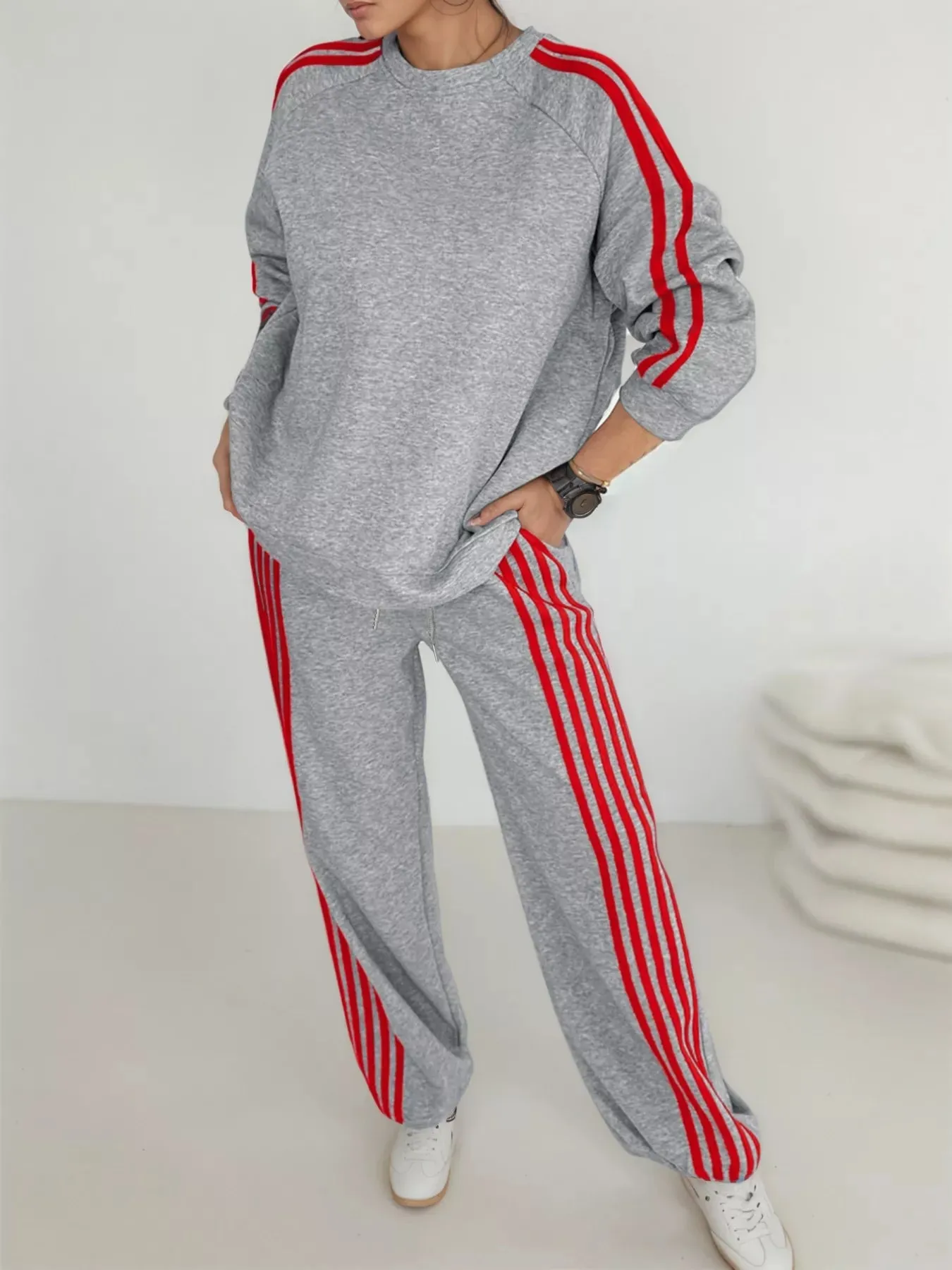 Casual Striped Sweatshirt and Pants Set sold by Charming Charlie product image thumbnail 2