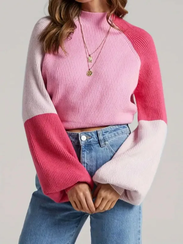 Color Block Mock Neck Sweater sold by Charming Charlie