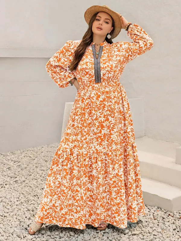 Plus Size Boho Floral Print Maxi Dress sold by Charming Charlie