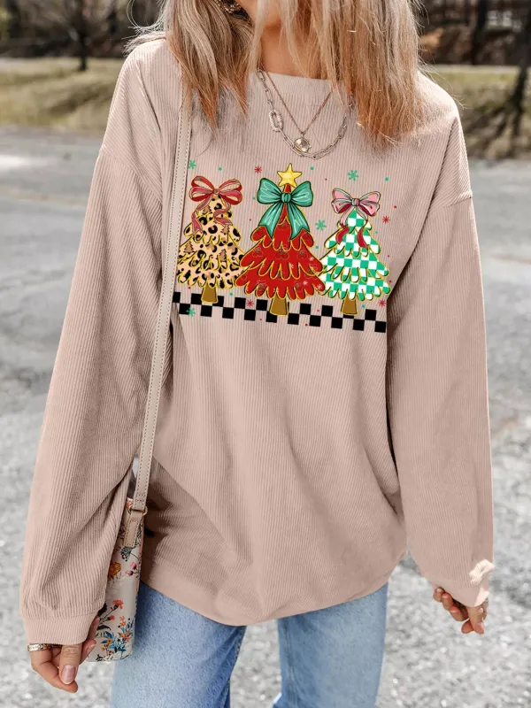 Christmas Tree Holiday Corded Tunic Sweatshirt sold by Charming Charlie