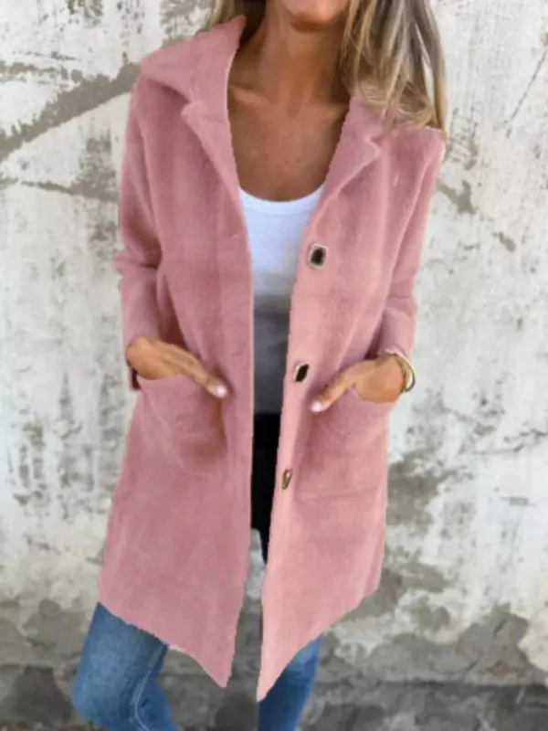 Full Size Button-Down Long Sleeve Longline Coat Plus Size sold by Charming Charlie