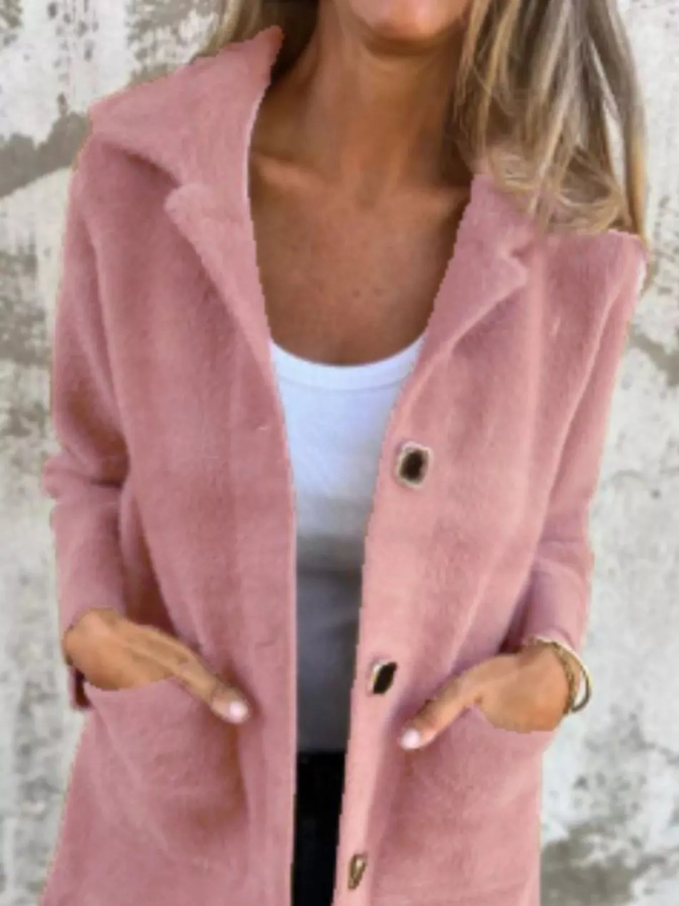 Full Size Button-Down Long Sleeve Longline Coat Plus Size sold by Charming Charlie product image thumbnail 2