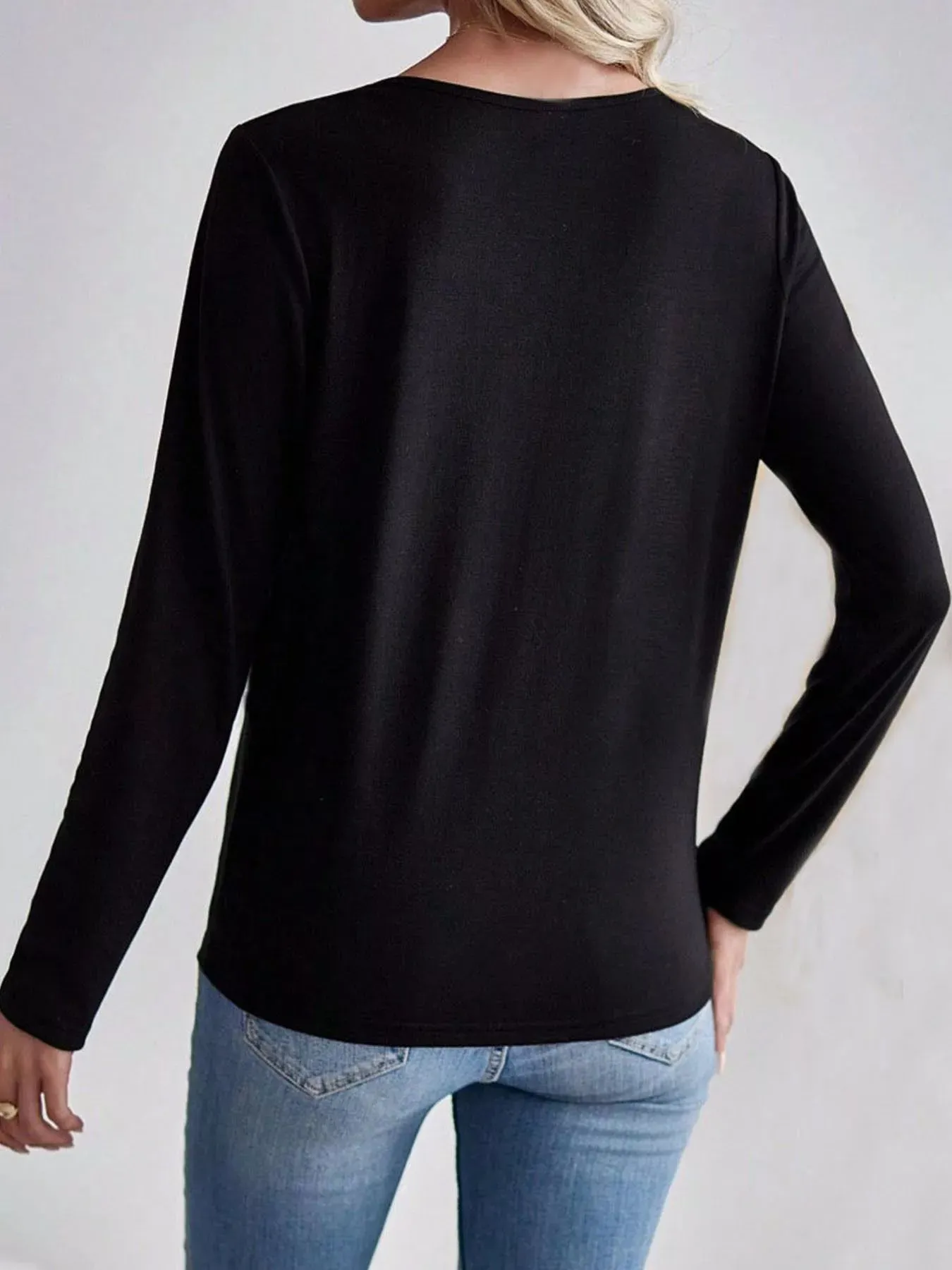 Notched Long Sleeve T-Shirt sold by Charming Charlie product image thumbnail 3