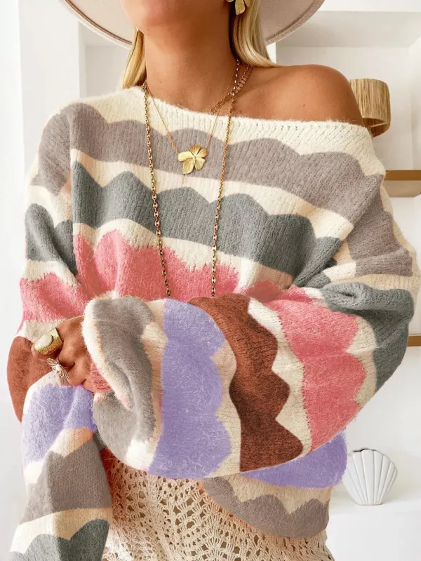 Contrast Boat Neck Sweater sold by Charming Charlie