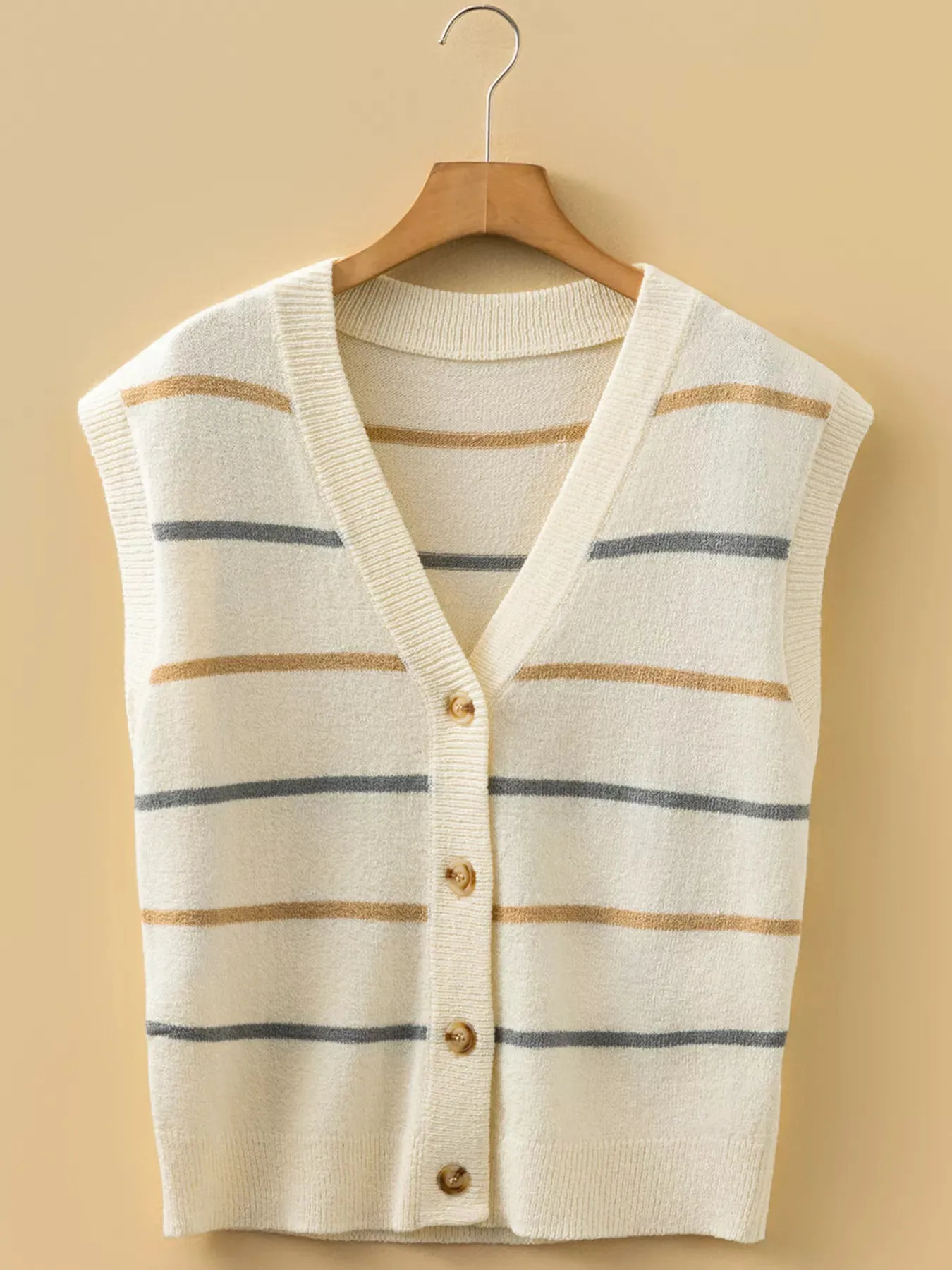 Striped Button-Down Sweater Vest sold by Charming Charlie product image thumbnail 2