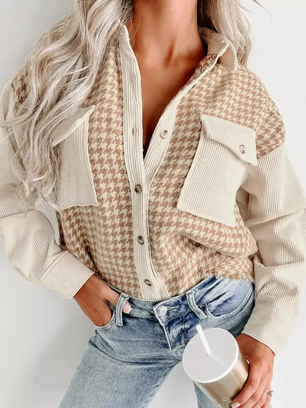 Houndstooth Button-Down Jacket sold by Charming Charlie