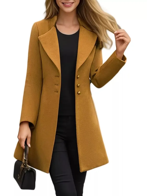 Full Size Single-Breasted Long Sleeve Overcoat Plus Size sold by Charming Charlie