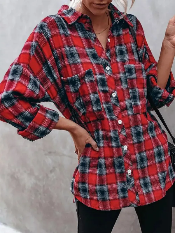 Plus Size Plaid Button-Down Shirt sold by Charming Charlie