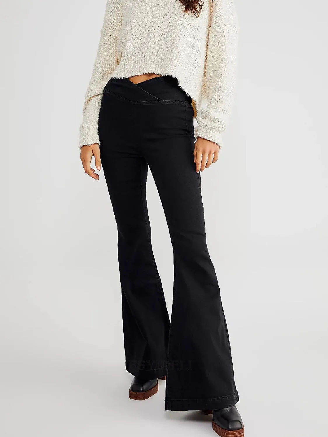 Asymmetric Waist Flare Jeans sold by Charming Charlie product image thumbnail 4