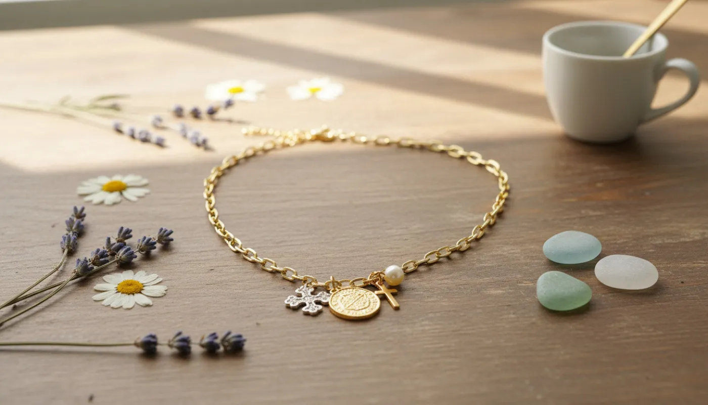 Gold-Tone Necklace with Religious-Themed Charms sold by Charming Charlie