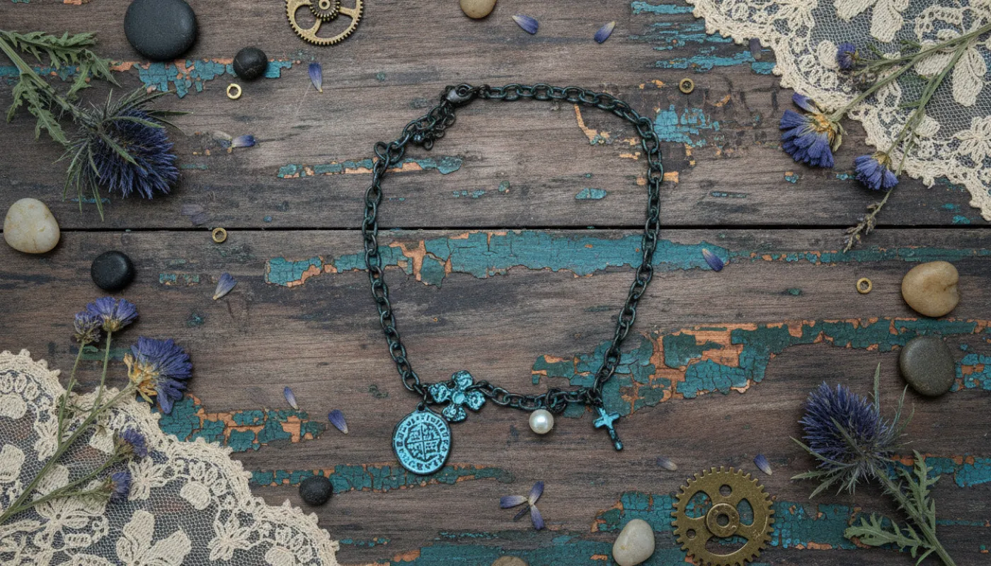 Gothic-Style, Blackened Chain Choker Necklace sold by Charming Charlie