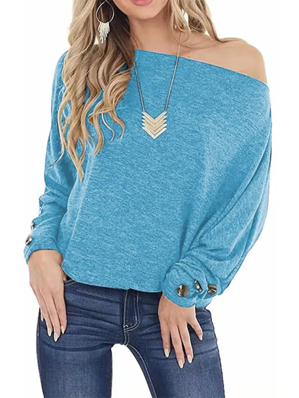 One Shoulder Long Sleeve T-Shirt sold by Charming Charlie