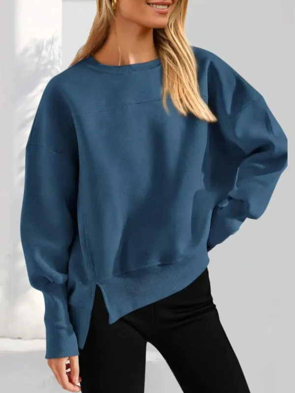 Casual Loose Side Slit Sweatshirt sold by Charming Charlie