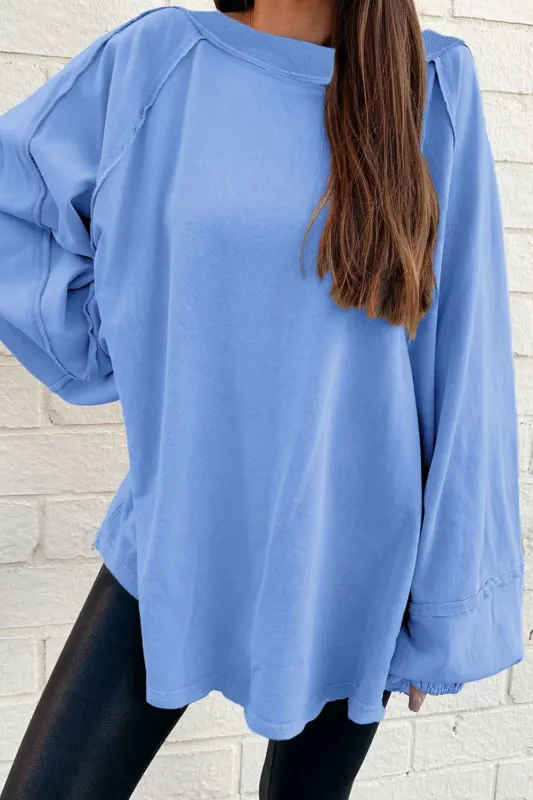 Oversized Washed Crewneck Sweatshirt sold by Charming Charlie