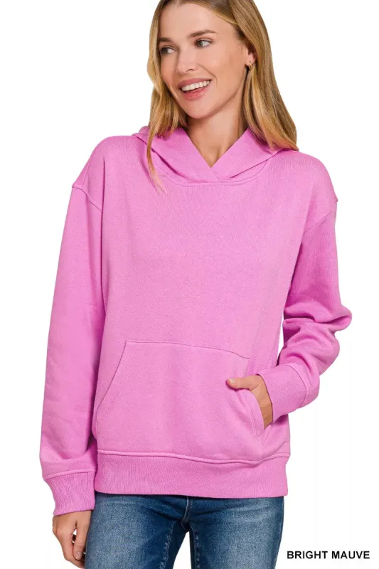Zenana Fleece Kangaroo Pocket Hoodie sold by Charming Charlie