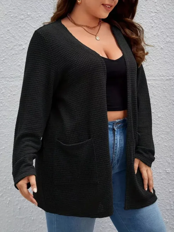Plus Size Open Front Long Sleeve Knit Cardigan sold by Charming Charlie