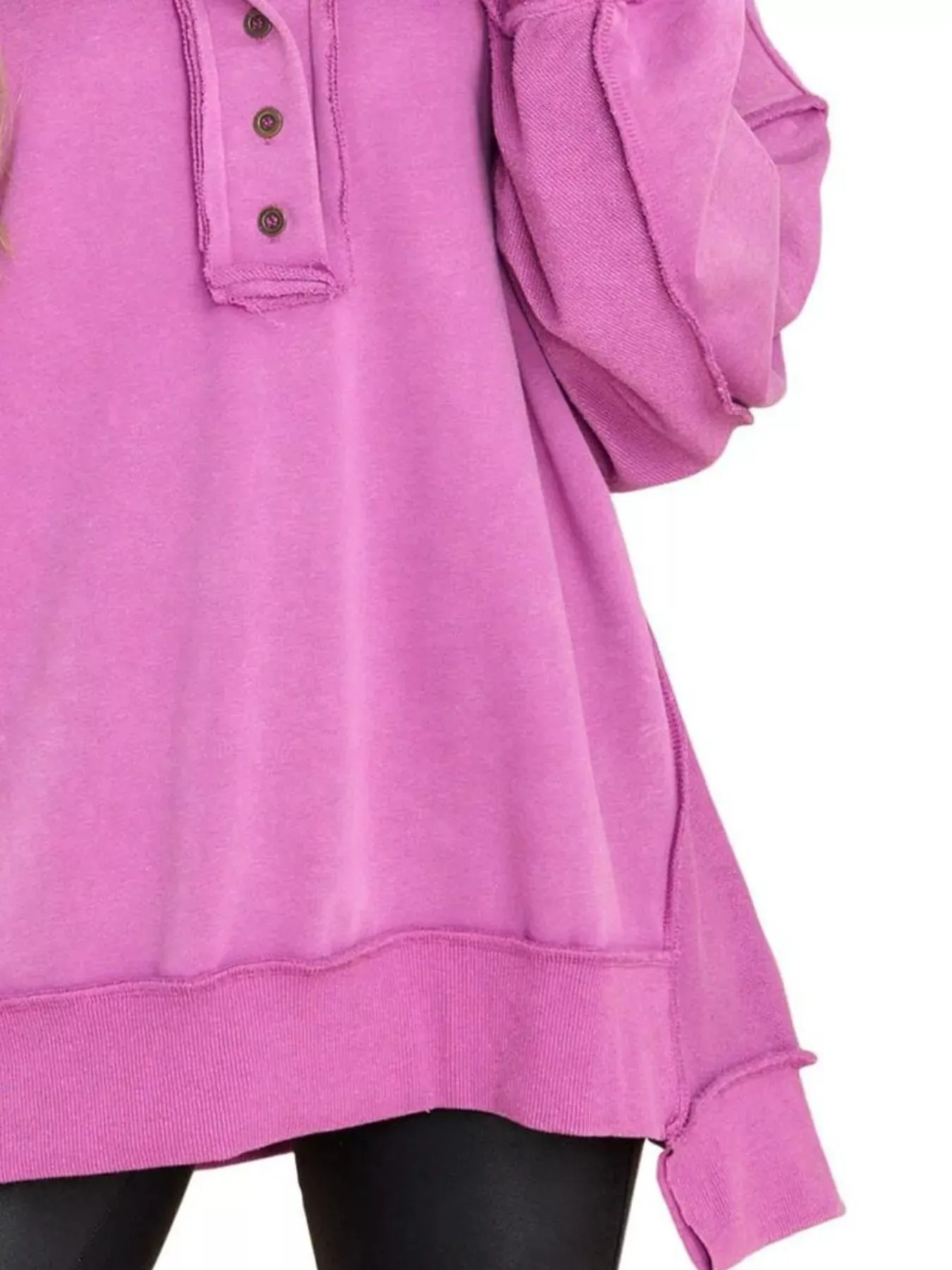 Half Snap Long Sleeve Sweatshirt sold by Charming Charlie product image thumbnail 5