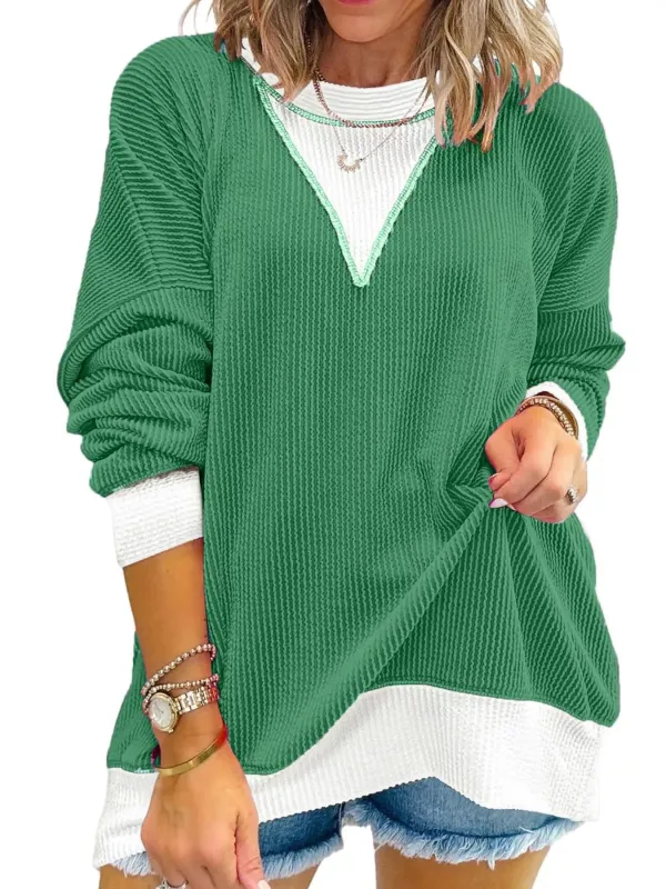 Contrast Dropped Shoulder Sweatshirt sold by Charming Charlie