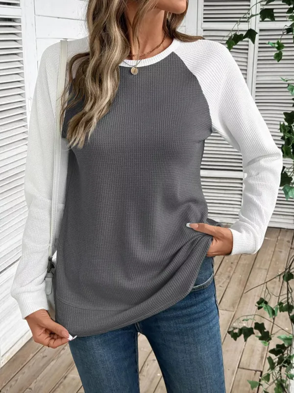 Waffle Knit Raglan Sleeve T-Shirt sold by Charming Charlie