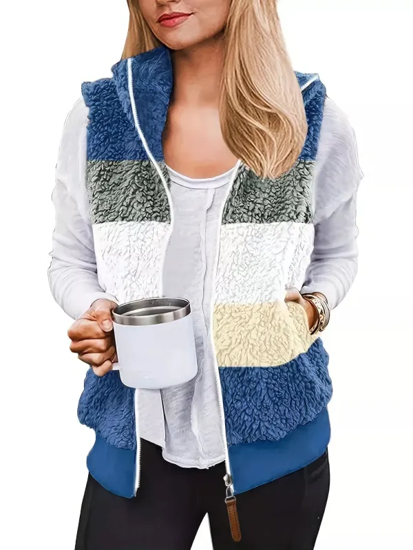 Color Block Zip Up Vest Coat sold by Charming Charlie