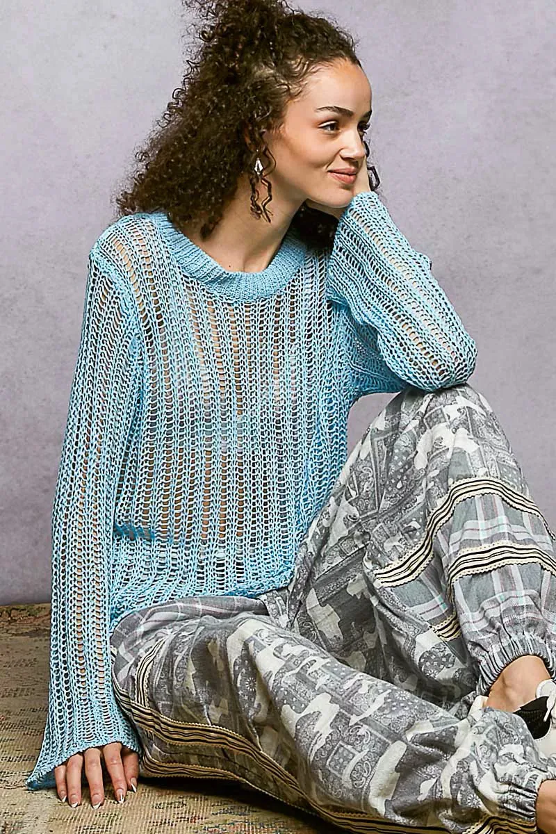 POL Openwork Round Neck Knit Cover Up sold by Charming Charlie product image thumbnail 3