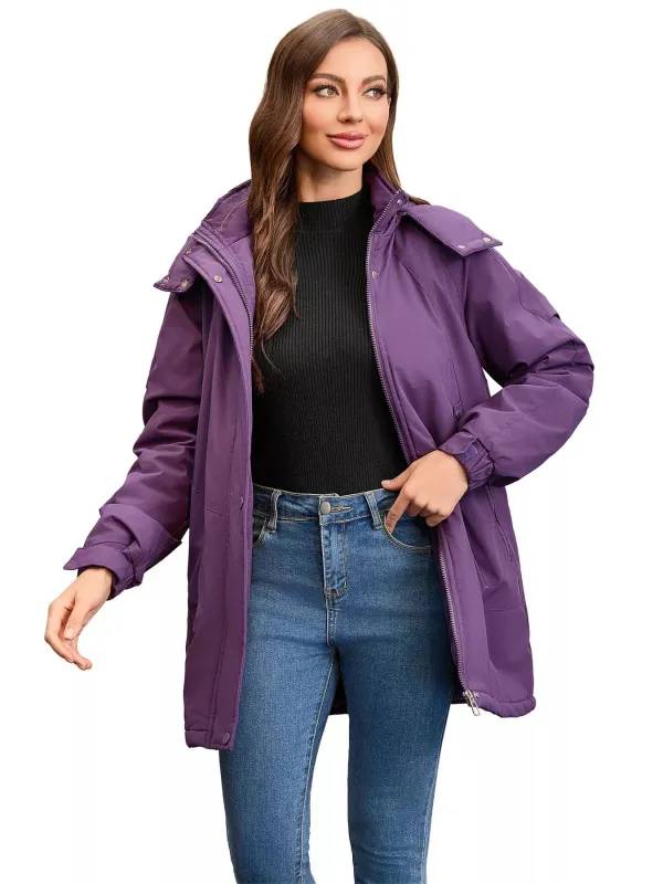 Full Size Hooded Mid-Length Windproof Outerwear Plus Size sold by Charming Charlie