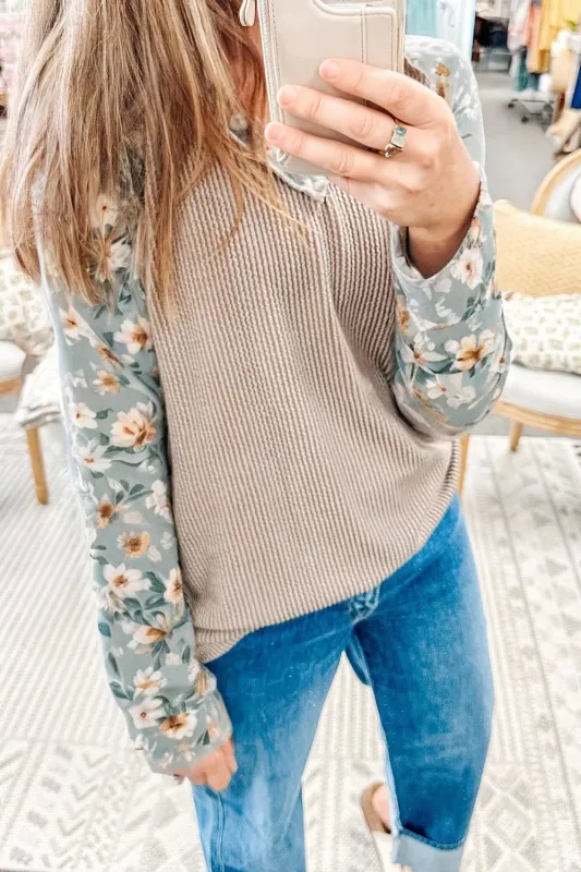 Floral Long Sleeve Round Neck Blouse sold by Charming Charlie