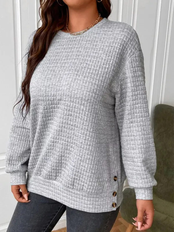 Textured Round Neck Sweatshirt sold by Charming Charlie
