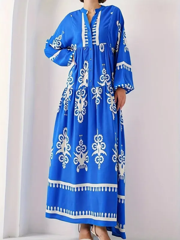 Bohemian Print Long Sleeve Maxi Dress sold by Charming Charlie