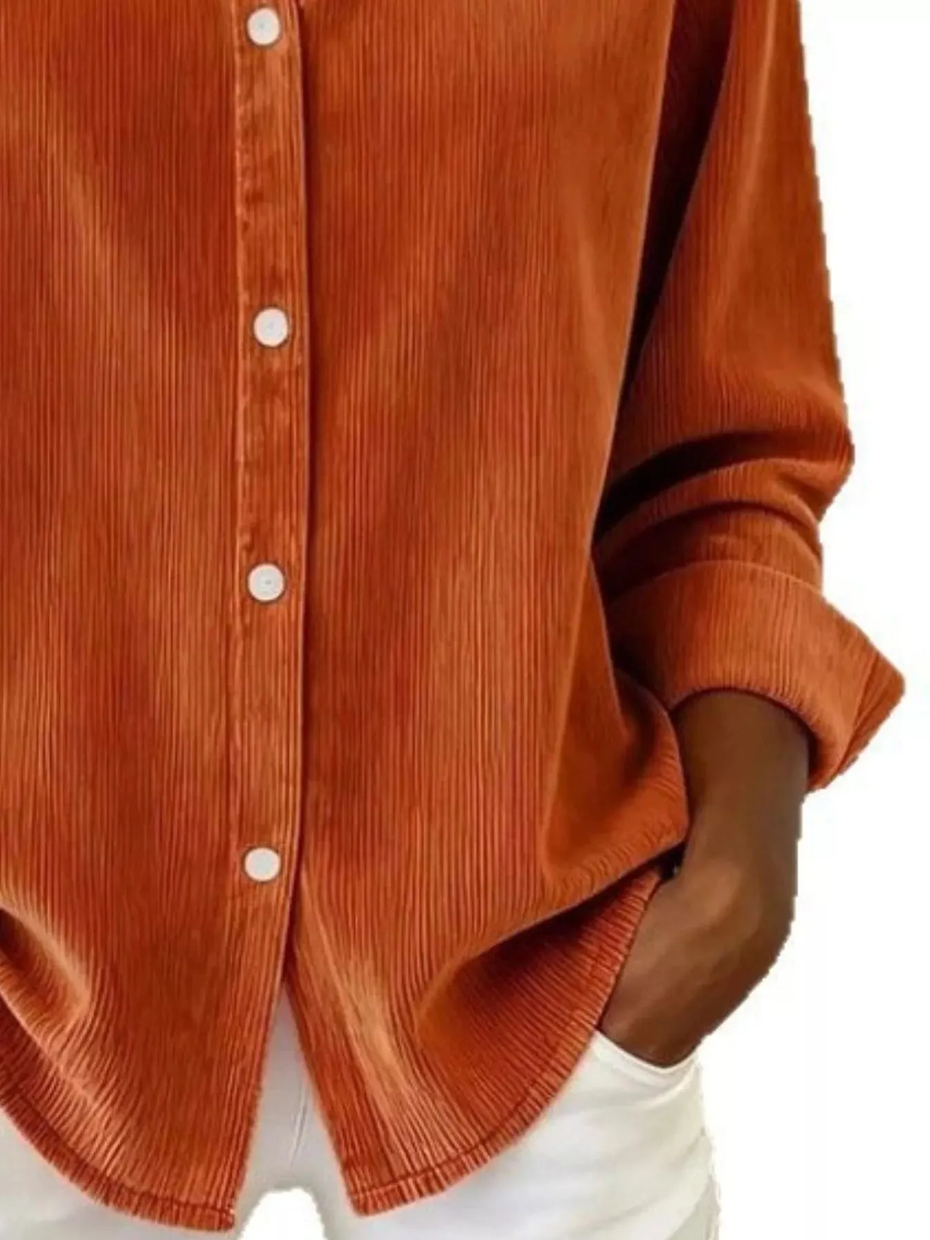 Full Size Corduroy Button-Down Shirt Plus Size sold by Charming Charlie product image thumbnail 3
