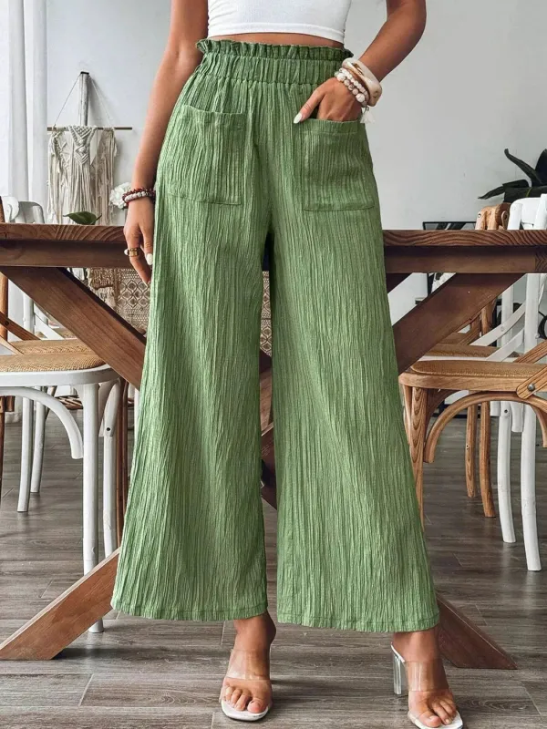 High-Waisted Wide Leg Pants made by Trendsi