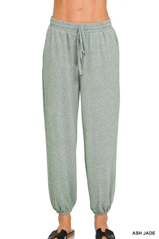 Zenana Soft Melange Hacci Jogger sold by Charming Charlie