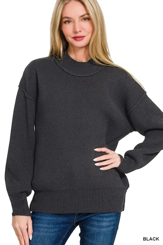Zenana Wide Neckband Drop Shoulder Sweater sold by Charming Charlie