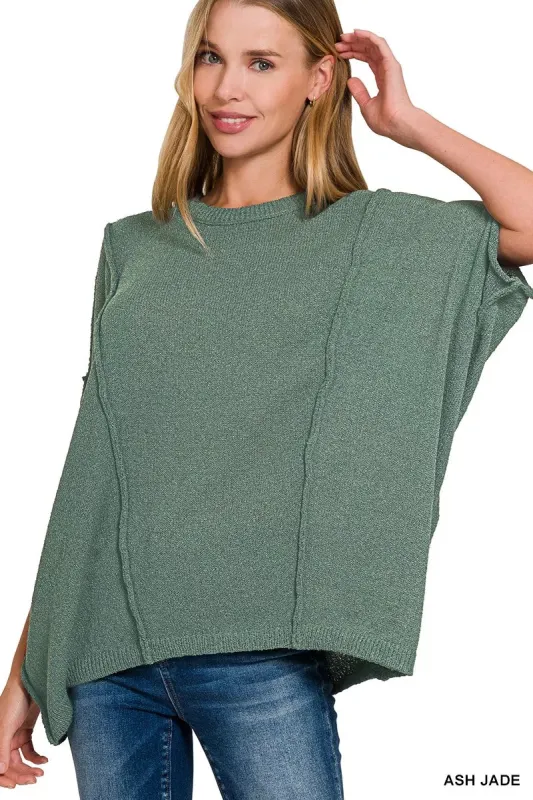 Zenana Drop Shoulder Short Sleeve Knit Top sold by Charming Charlie