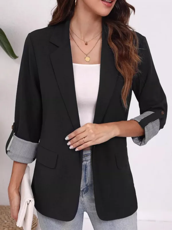 Lapel Collar Roll-Up Sleeve Blazer sold by Charming Charlie