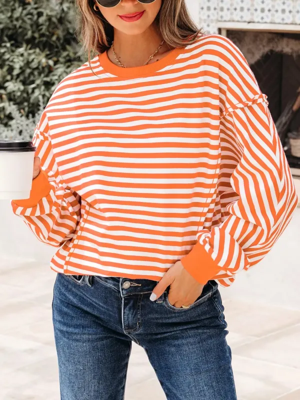 Striped Long Sleeve Casual Sweatshirt sold by Charming Charlie